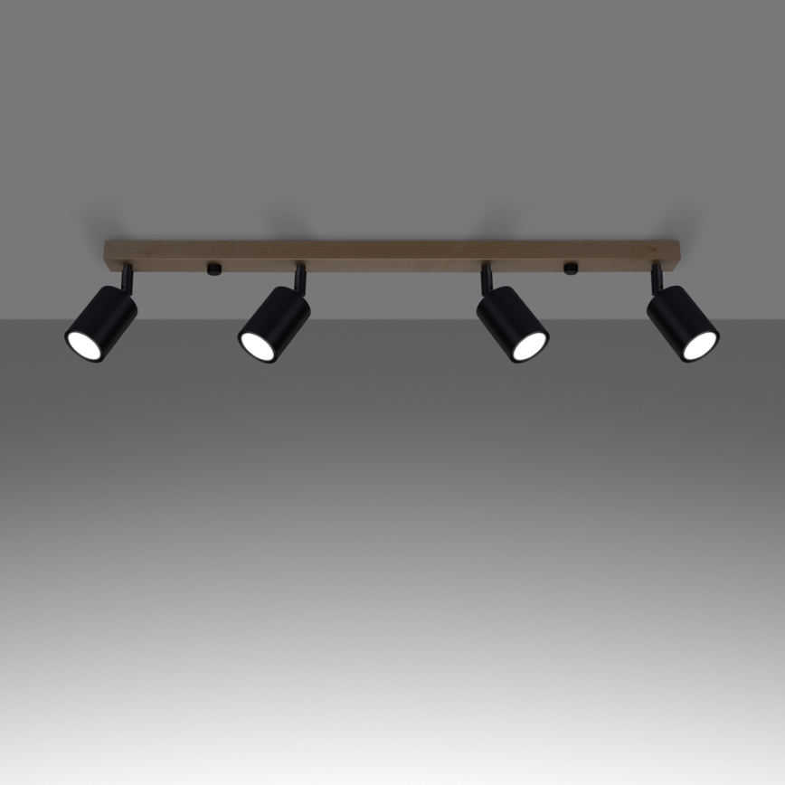 Spotlight VERDO 4xGU10/10W/230V svart/bok