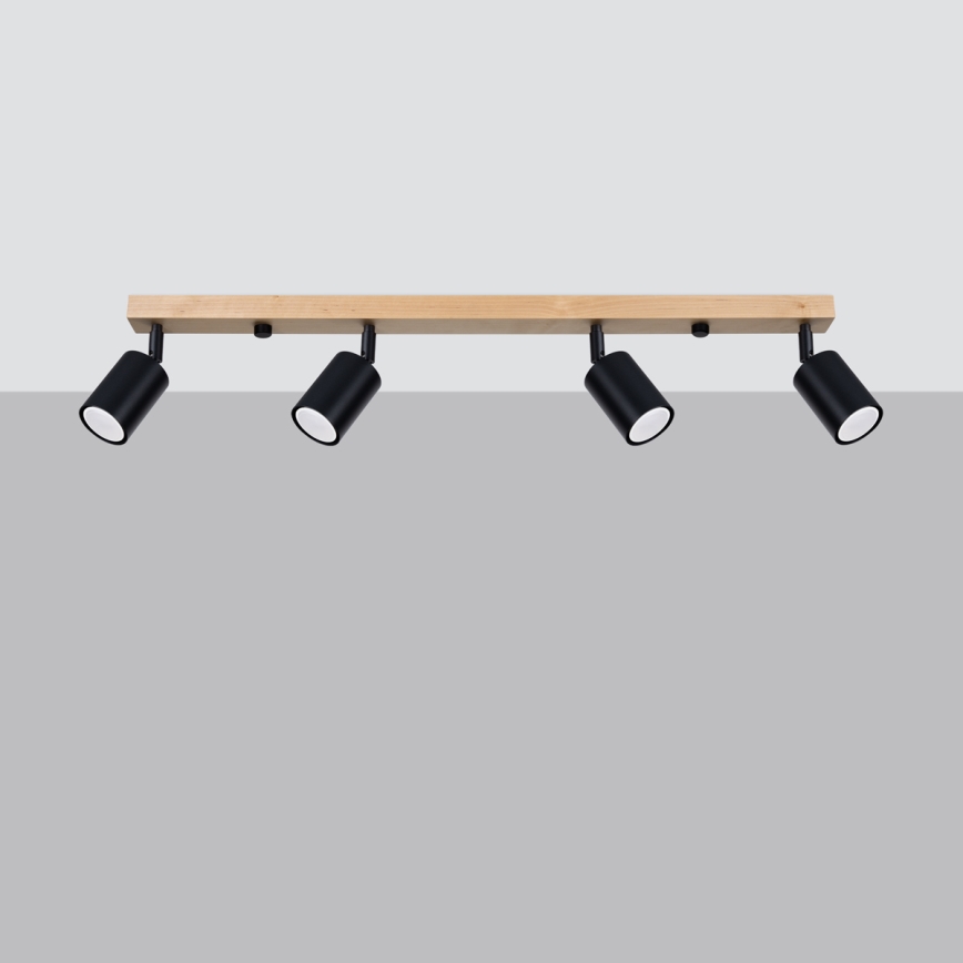 Spotlight VERDO 4xGU10/10W/230V svart/bok