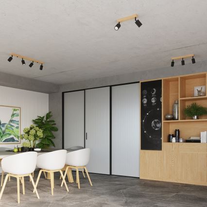 Spotlight VERDO 4xGU10/10W/230V svart/bok