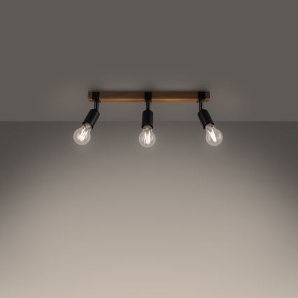 Spotlight ZUCA 3xE27/15W/230V svart/ek