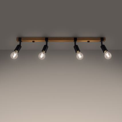 Spotlight ZUCA 4xE27/15W/230V svart/ek