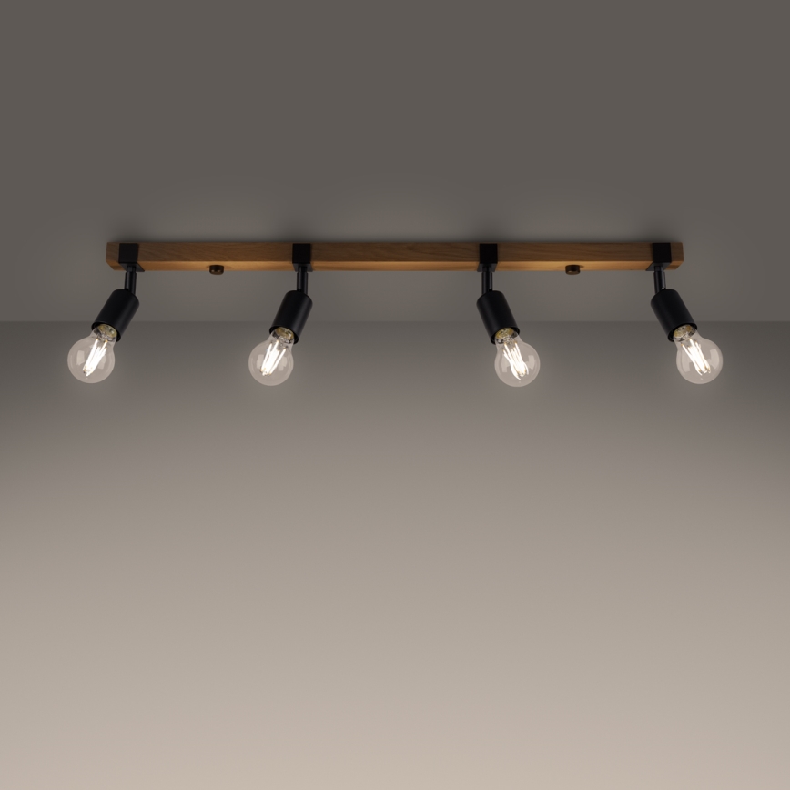 Spotlight ZUCA 4xE27/15W/230V svart/ek