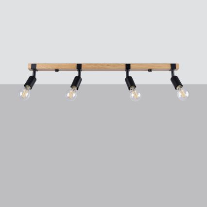 Spotlight ZUCA 4xE27/15W/230V svart/ek