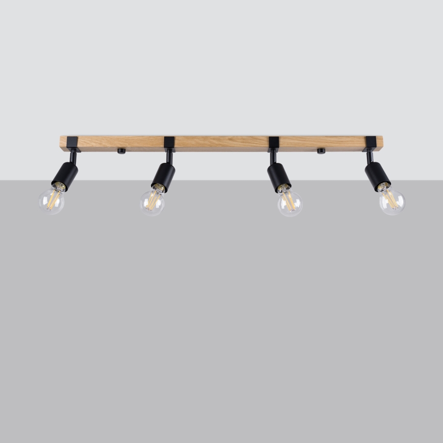 Spotlight ZUCA 4xE27/15W/230V svart/ek