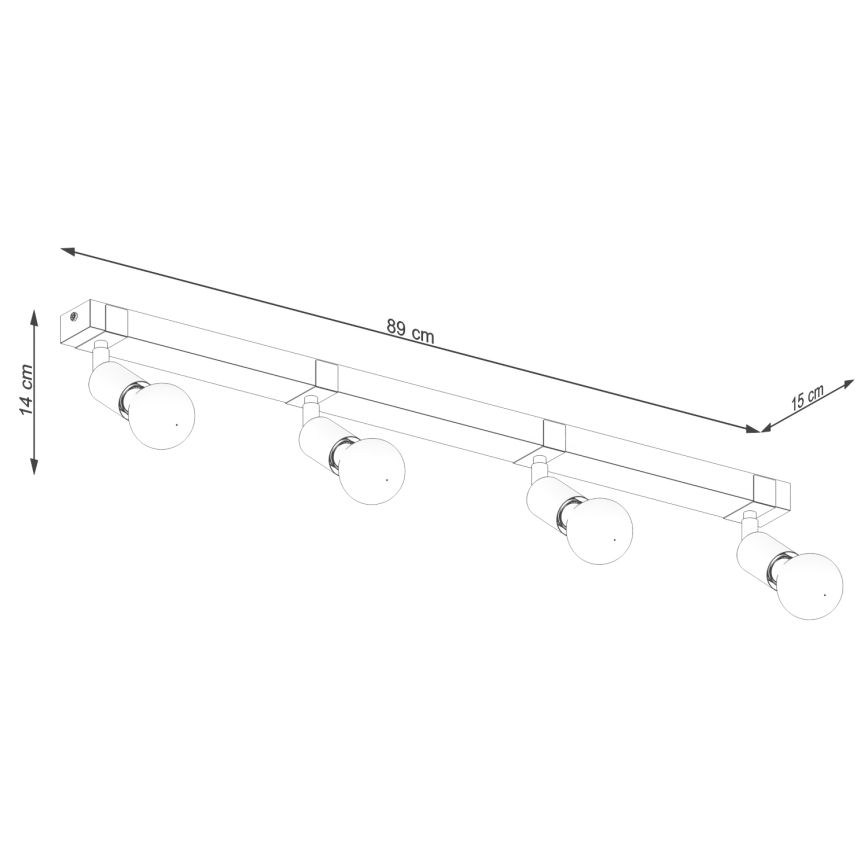 Spotlight ZUCA 4xE27/15W/230V svart/ek