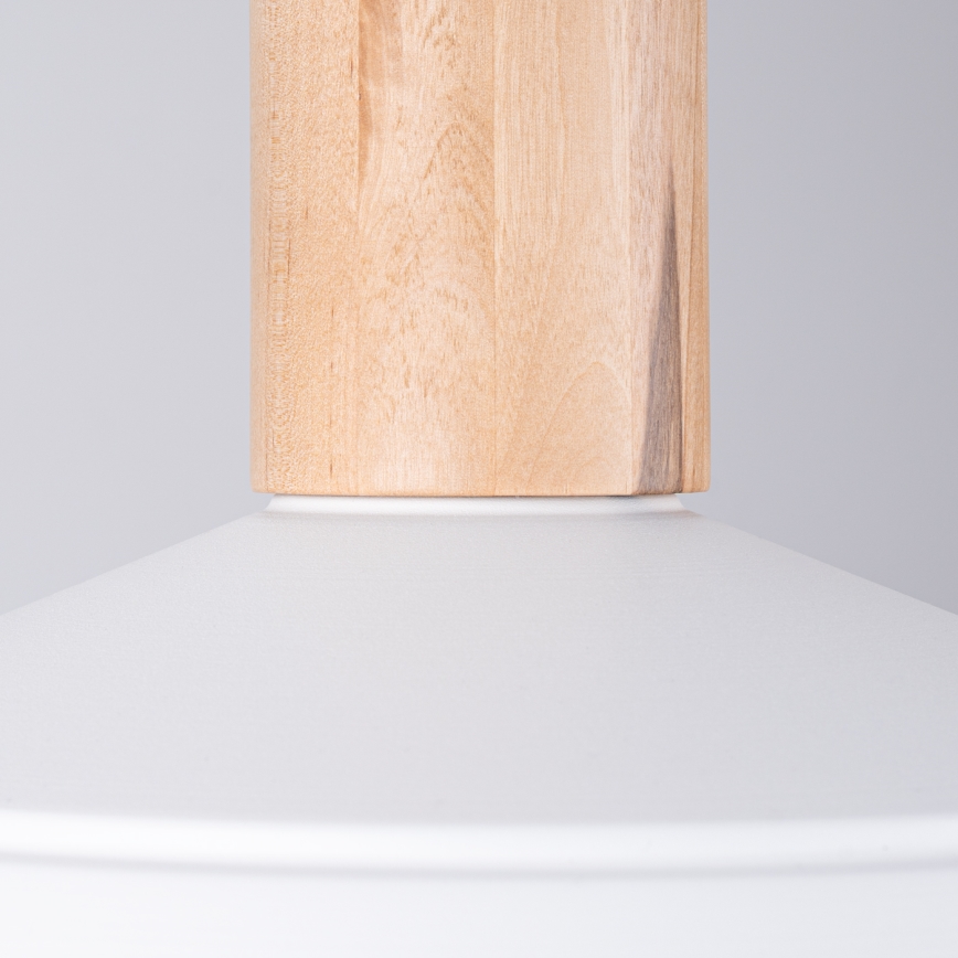 Ljuskrona med textilsladd FANO 1xE27/15W/230V diameter 34 cm vit