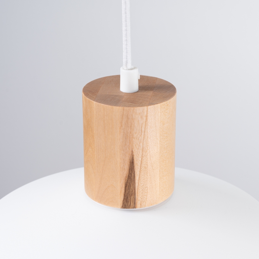 Ljuskrona med textilsladd FANO 1xE27/15W/230V diameter 34 cm vit