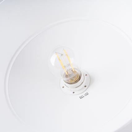Ljuskrona med textilsladd FANO 1xE27/15W/230V diameter 34 cm vit