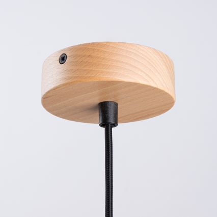 Ljuskrona med textilsladd FANO 1xE27/15W/230V diameter 34 cm svart