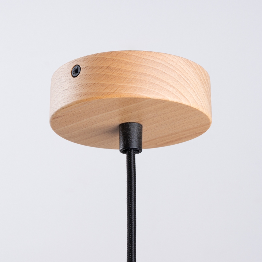 Ljuskrona med textilsladd FANO 1xE27/15W/230V diameter 34 cm svart
