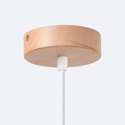 Ljuskrona med textilsladd INDY 1xE27/15W/230V diameter 38 cm vit