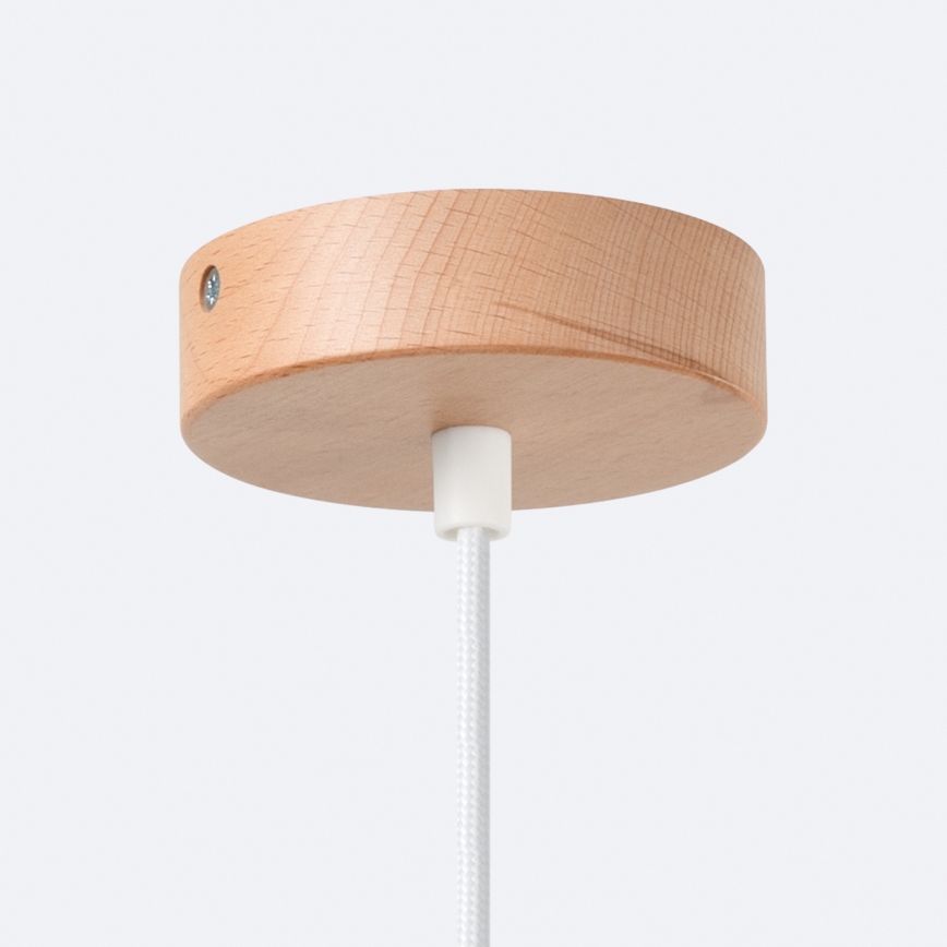 Ljuskrona med textilsladd INDY 1xE27/15W/230V diameter 38 cm vit