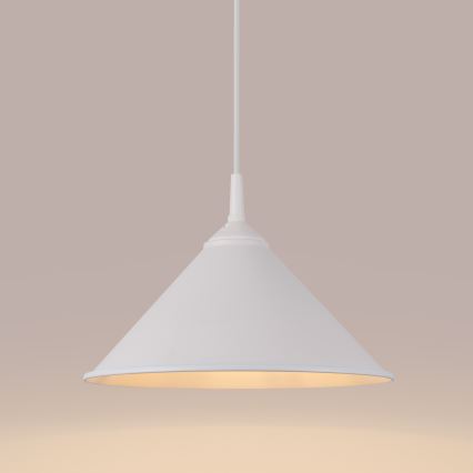 Ljuskrona med textilsladd ZUMA 1xE27/15W/230V diameter 30 cm vit