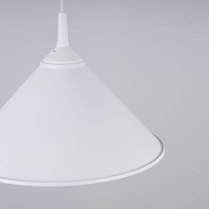 Ljuskrona med textilsladd ZUMA 1xE27/15W/230V diameter 30 cm vit
