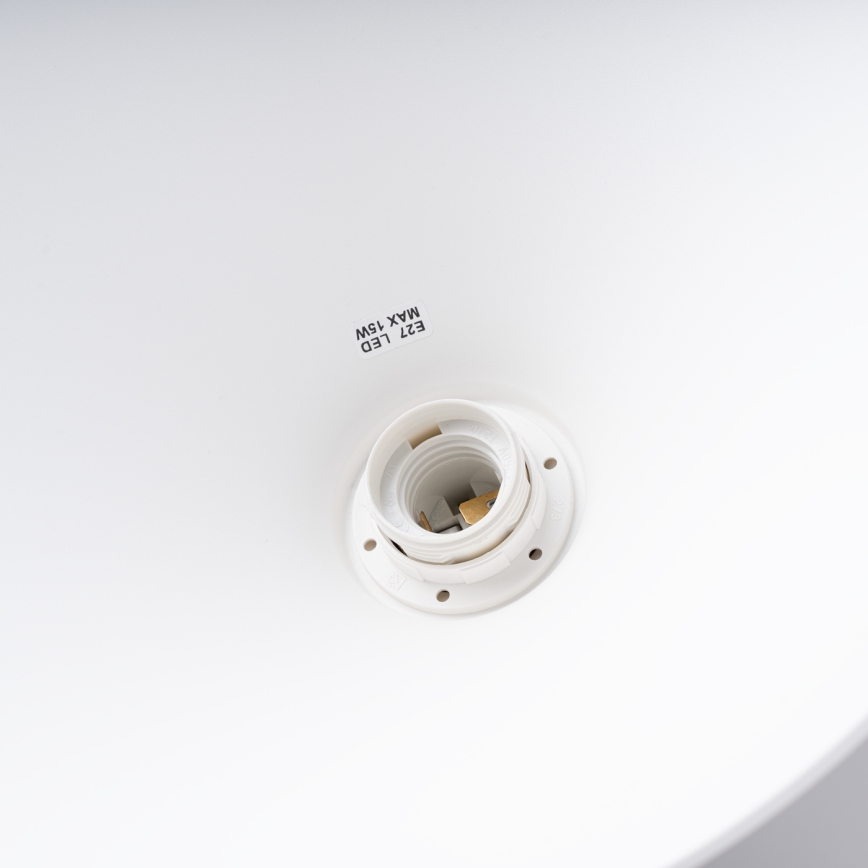 Ljuskrona med textilsladd ZUMA 1xE27/15W/230V diameter 30 cm vit