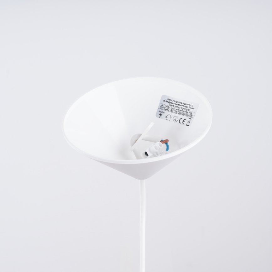 Ljuskrona med textilsladd ZUMA 1xE27/15W/230V diameter 30 cm vit