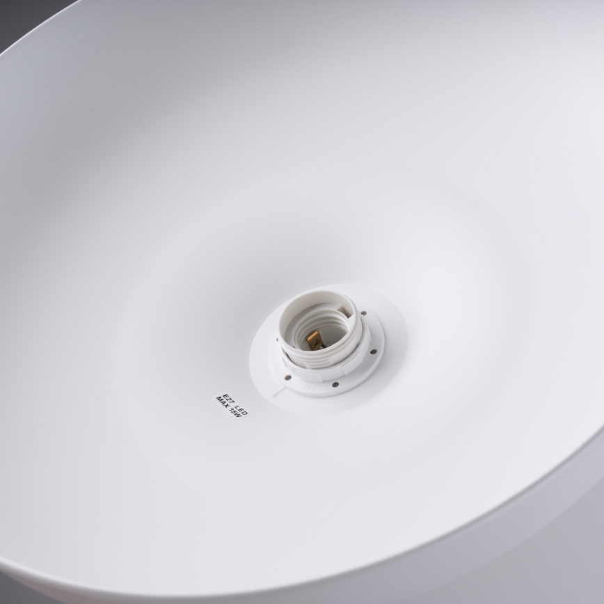 Ljuskrona med textilsladd GINA 1xE27/15W/230V diameter 38 cm vit