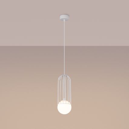 Ljuskrona med textilsladd BRINA 1xG9/8W/230V vit