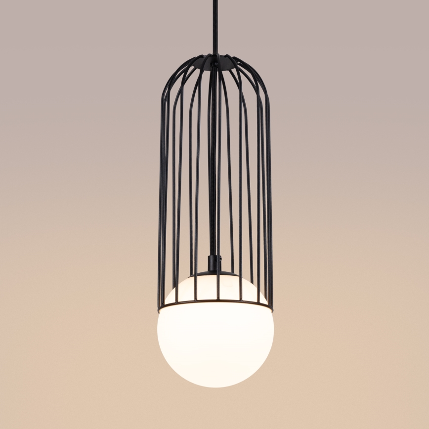 Ljuskrona med textilsladd BRINA 1xG9/8W/230V svart