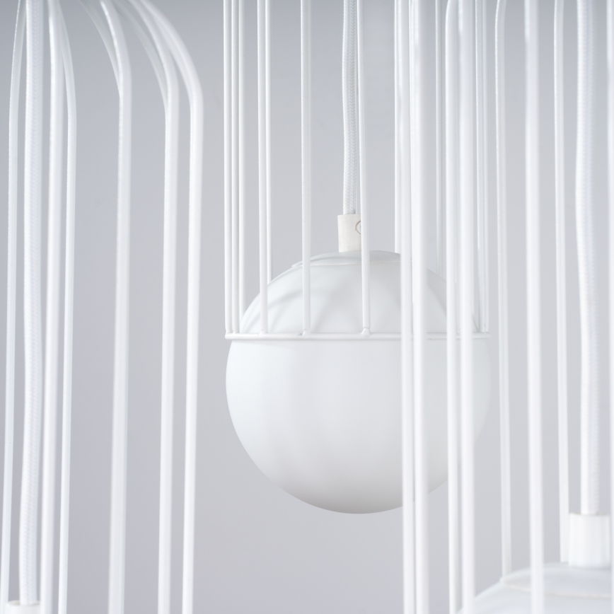 Ljuskrona med textilsladd BRINA 3xG9/8W/230V vit