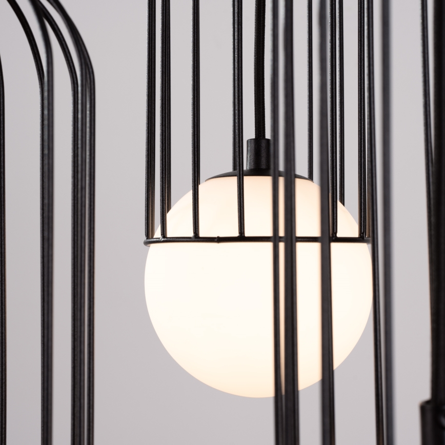 Ljuskrona med textilsladd BRINA 3xG9/8W/230V svart