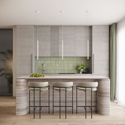 Ljuskrona med textilsladd ARCHE 1xG9/8W/230V vit