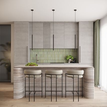 Ljuskrona med textilsladd ARCHE 1xG9/8W/230V svart