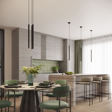 Ljuskrona med textilsladd ARCHE 1xG9/8W/230V svart