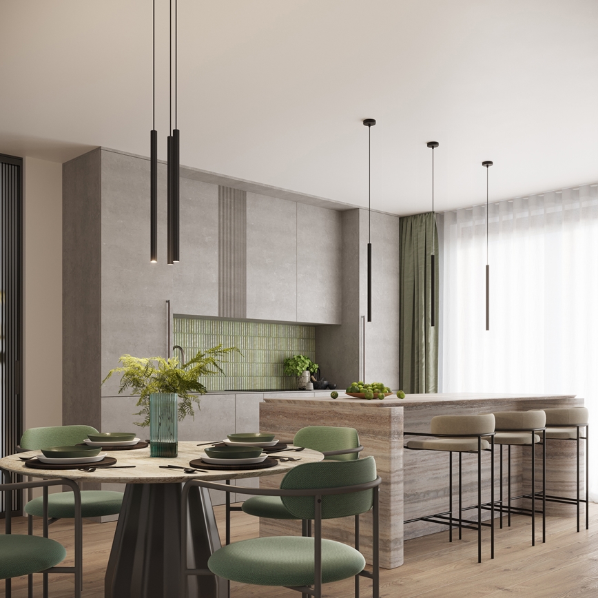 Ljuskrona med textilsladd ARCHE 1xG9/8W/230V svart