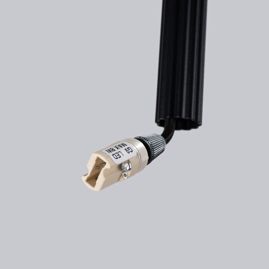 Ljuskrona med textilsladd ARCHE 1xG9/8W/230V svart