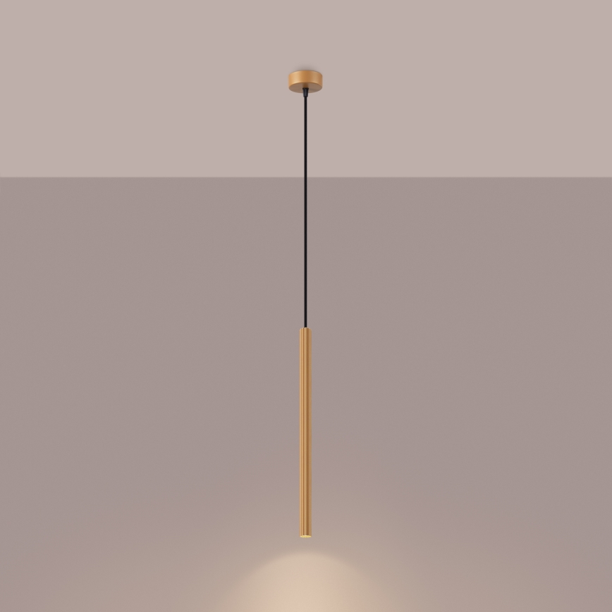 Ljuskrona med textilsladd ARCHE 1xG9/8W/230V guld