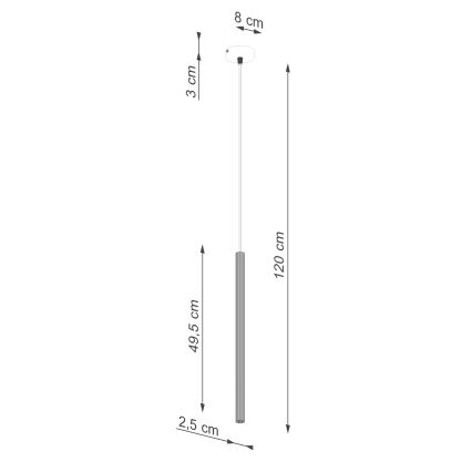 Ljuskrona med textilsladd ARCHE 1xG9/8W/230V guld