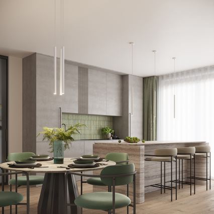 Ljuskrona med textilsladd ARCHE 3xG9/8W/230V vit