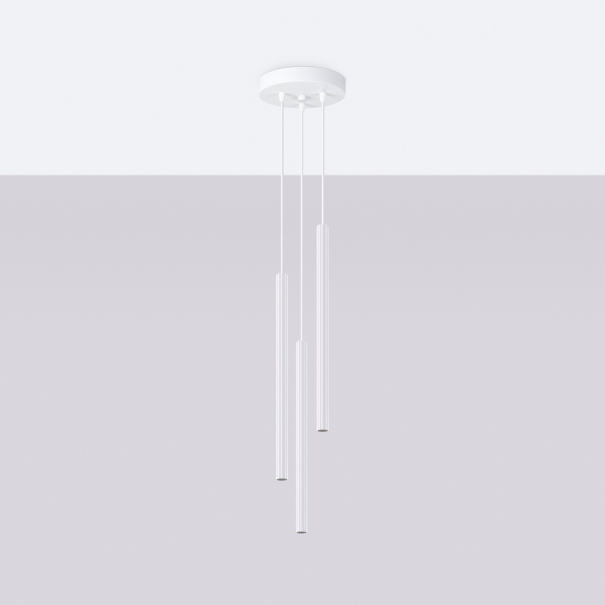 Ljuskrona med textilsladd ARCHE 3xG9/8W/230V vit