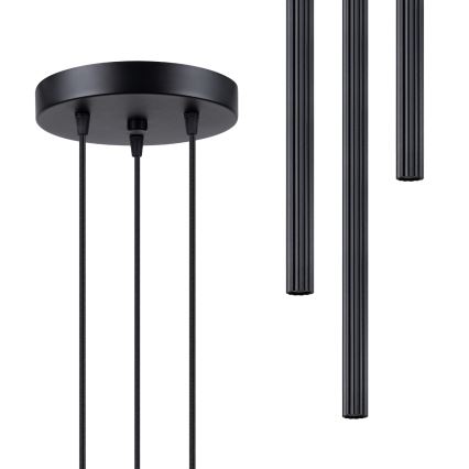 Ljuskrona med textilsladd ARCHE 3xG9/8W/230V svart