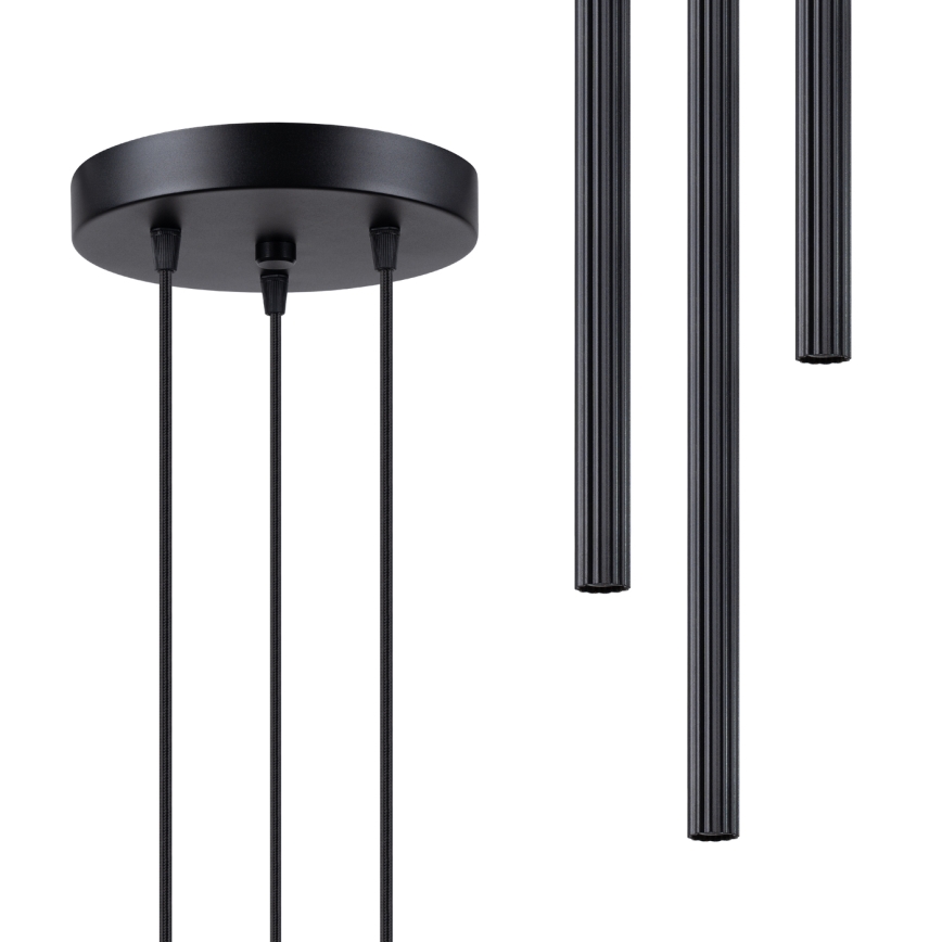 Ljuskrona med textilsladd ARCHE 3xG9/8W/230V svart