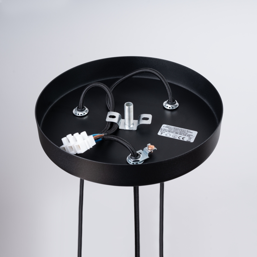 Ljuskrona med textilsladd ARCHE 3xG9/8W/230V svart