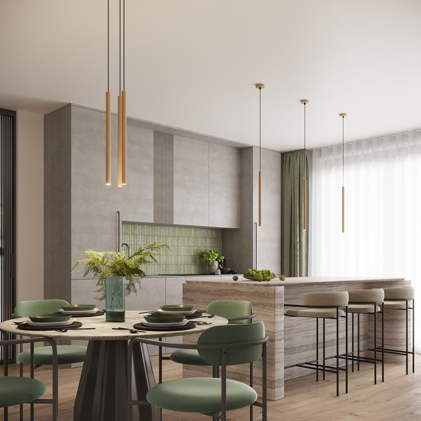 Ljuskrona med textilsladd ARCHE 3xG9/8W/230V guld