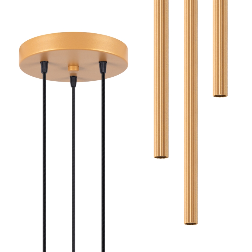 Ljuskrona med textilsladd ARCHE 3xG9/8W/230V guld