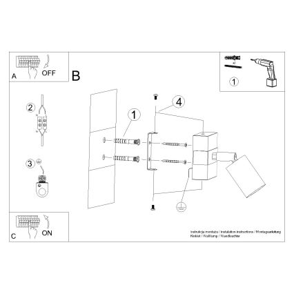Väggspotlight FAGER 1xGU10/10W/230V svart