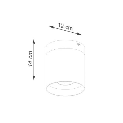 Spotlight RIF 1xGU10/10W/230V diameter 12 cm svart