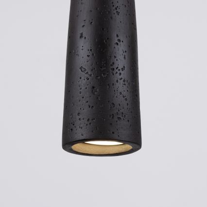 Ljuskrona med textilsladd ELECTRA 1xGU10/10W/230V betong/svart