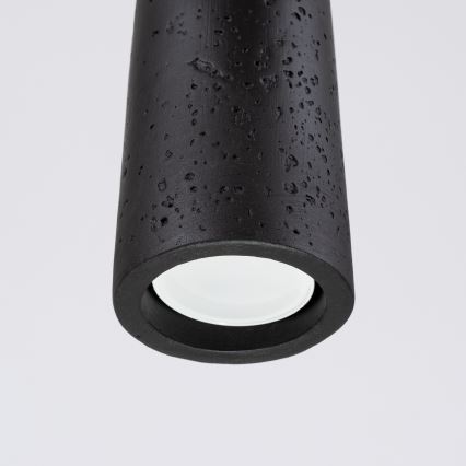 Ljuskrona med textilsladd ELECTRA 1xGU10/10W/230V betong/svart