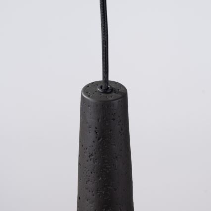 Ljuskrona med textilsladd ELECTRA 1xGU10/10W/230V betong/svart