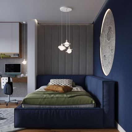 Ljuskrona med textilsladd HYPERION 3xG9/8W/230V vit