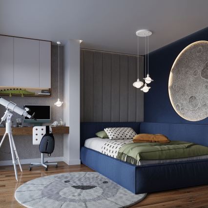 Ljuskrona med textilsladd HYPERION 3xG9/8W/230V vit