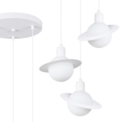 Ljuskrona med textilsladd HYPERION 3xG9/8W/230V vit