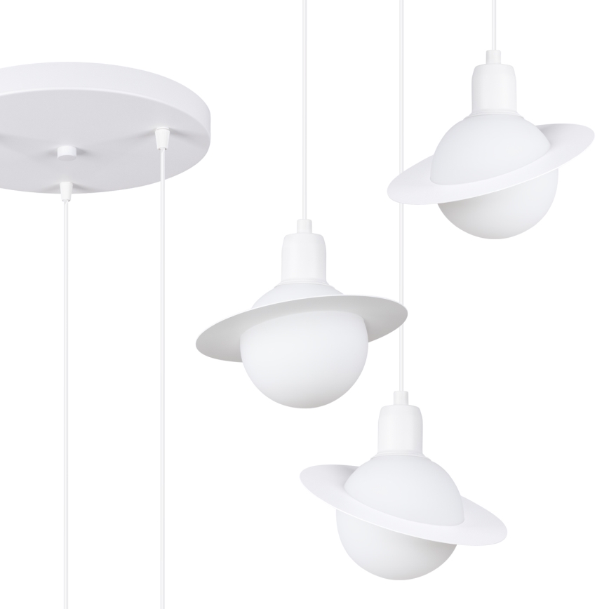 Ljuskrona med textilsladd HYPERION 3xG9/8W/230V vit