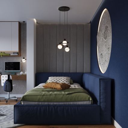 Ljuskrona med textilsladd HYPERION 3xG9/8W/230V svart