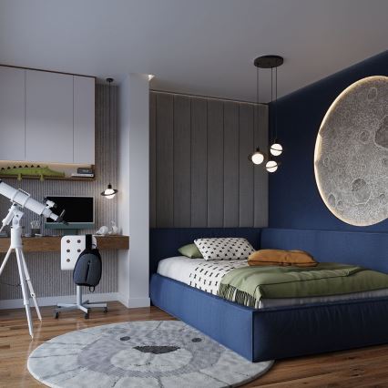 Ljuskrona med textilsladd HYPERION 3xG9/8W/230V svart